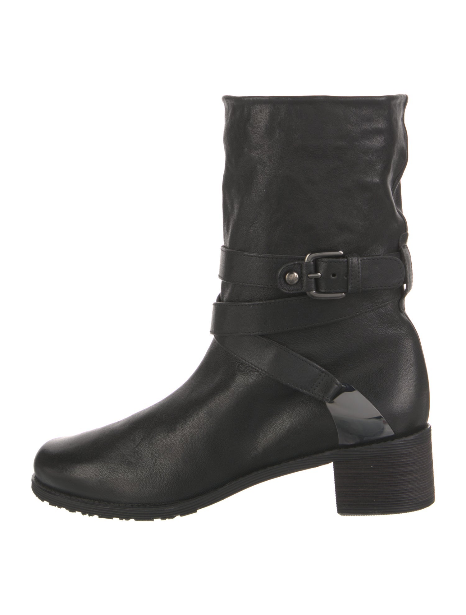 Stuart Weitzman Leather Moto Boots