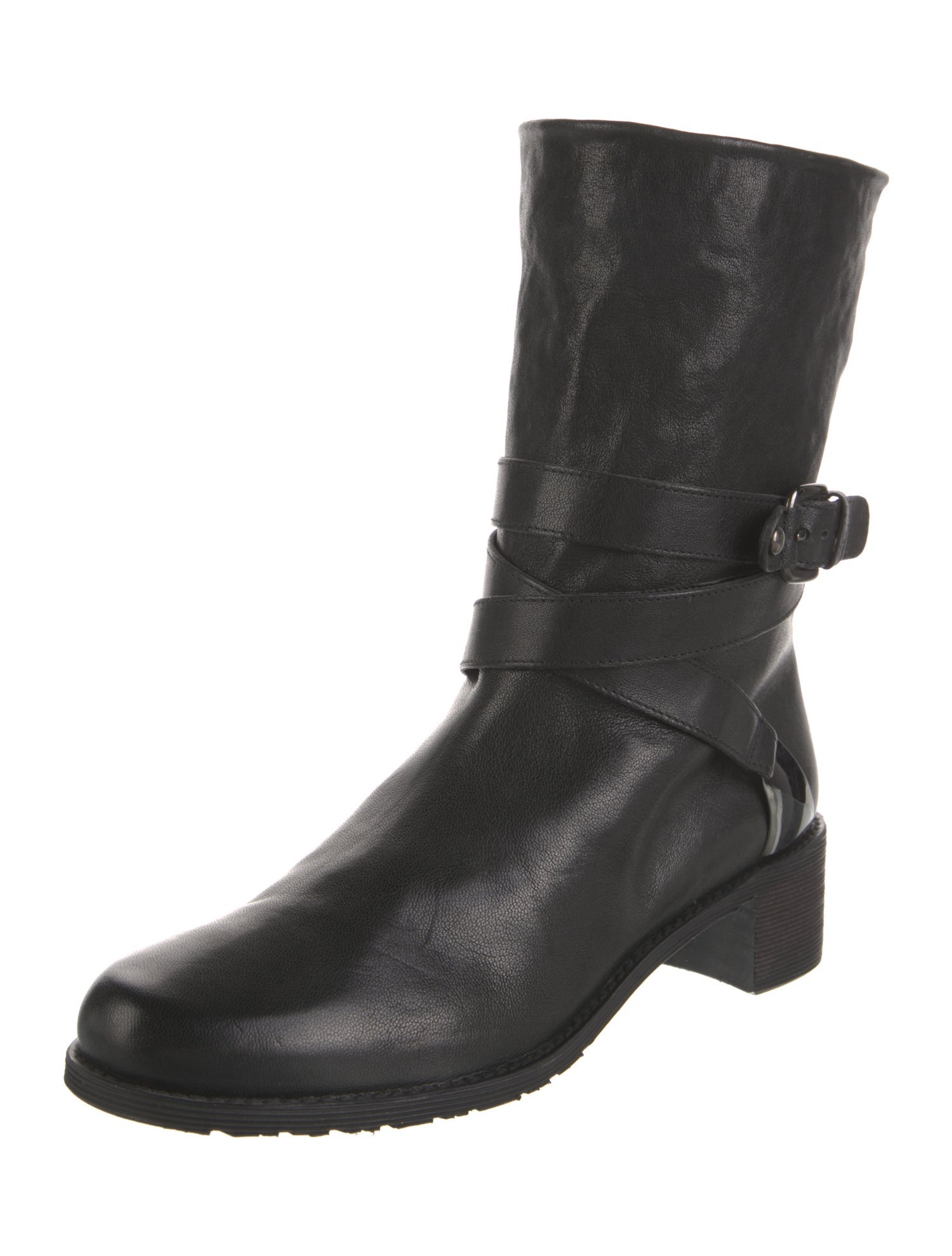Stuart Weitzman Leather Moto Boots