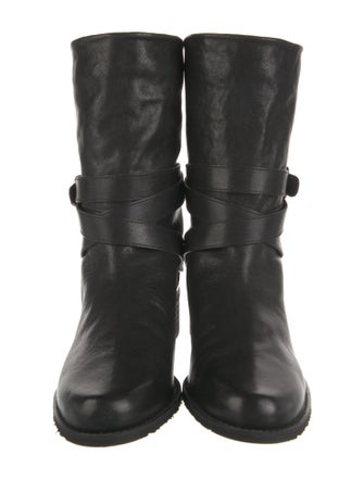 Stuart Weitzman Leather Moto Boots