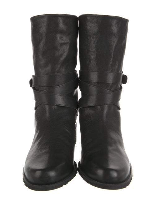 Stuart Weitzman Leather Moto Boots