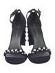 Stuart Weitzman Faux Pearl Accents Suede Sandals