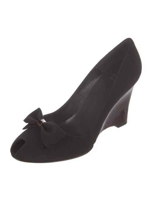 Stuart Weitzman Suede Bow Accents Pumps