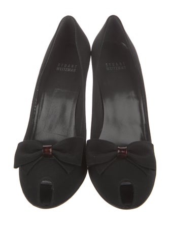 Stuart Weitzman Suede Bow Accents Pumps