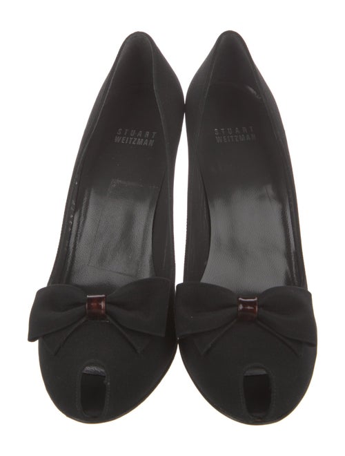 Stuart Weitzman Suede Bow Accents Pumps