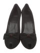 Stuart Weitzman Suede Bow Accents Pumps