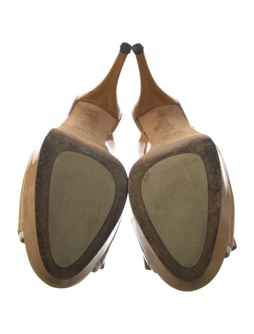 Stuart Weitzman Patent Leather Bow Accents Slingback Sandals