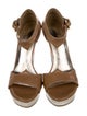 Stuart Weitzman Patent Leather T-Strap Sandals