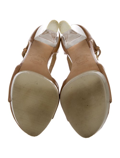 Stuart Weitzman Patent Leather T-Strap Sandals