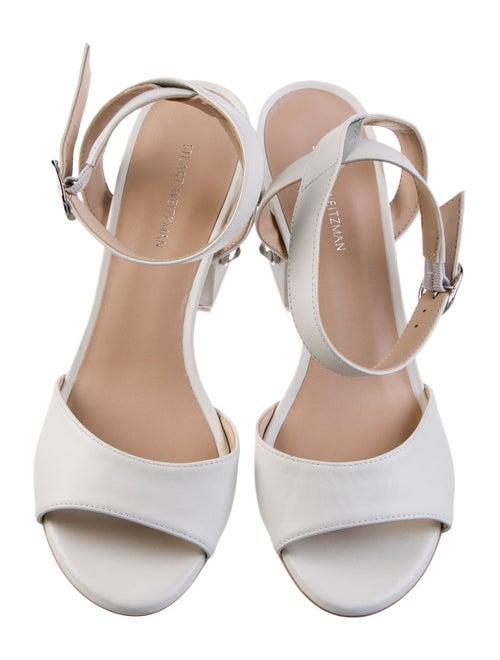 Stuart Weitzman Leather Crystal Embellishments Sandals