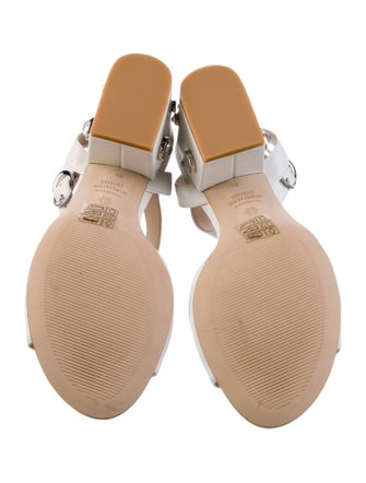 Stuart Weitzman Leather Crystal Embellishments Sandals