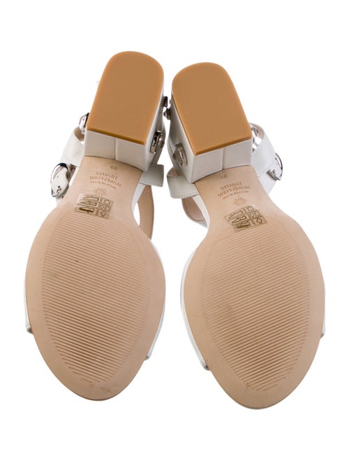 Stuart Weitzman Leather Crystal Embellishments Sandals