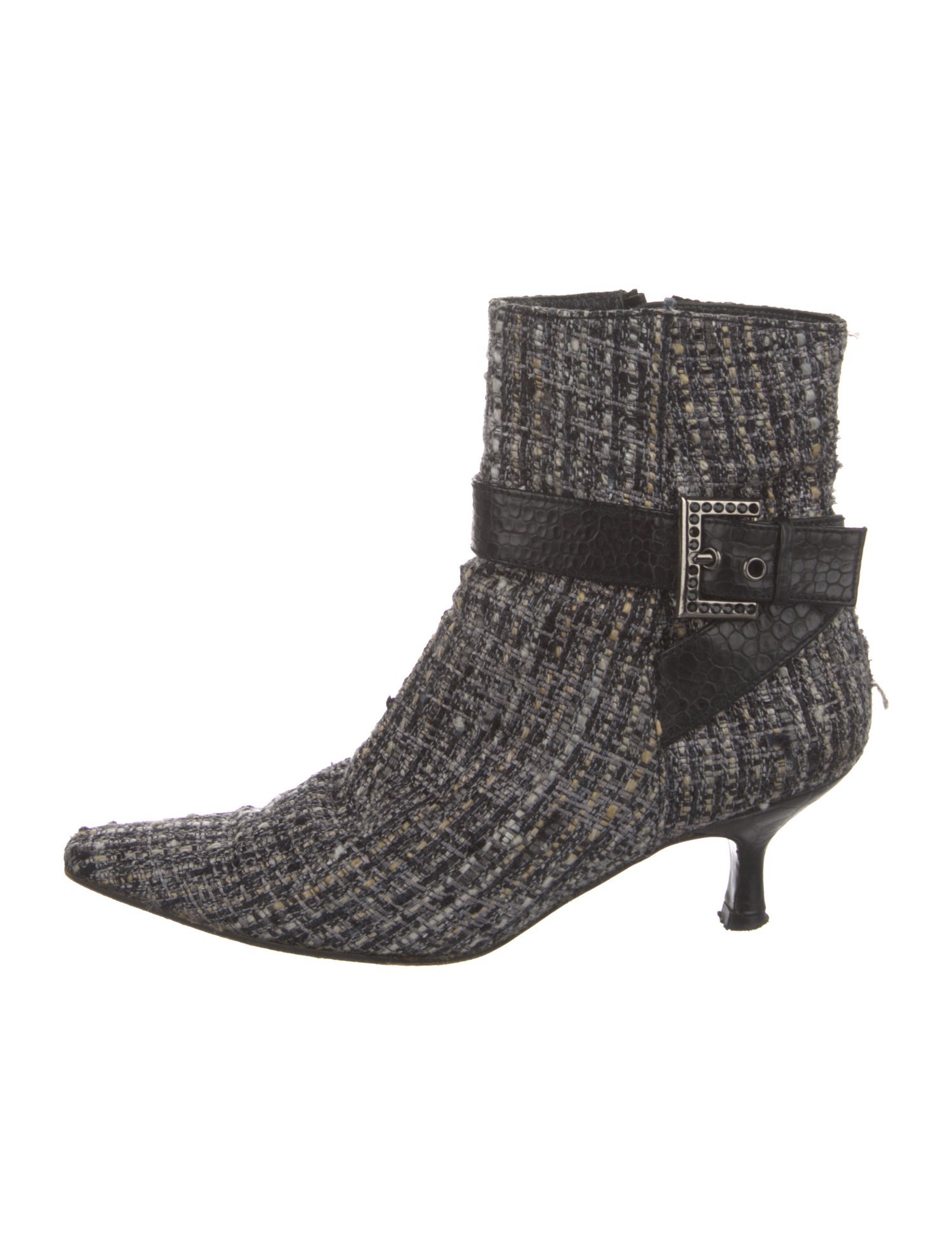 Stuart Weitzman Tweed Printed Sock Boots