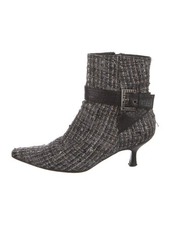 Stuart Weitzman Tweed Printed Sock Boots