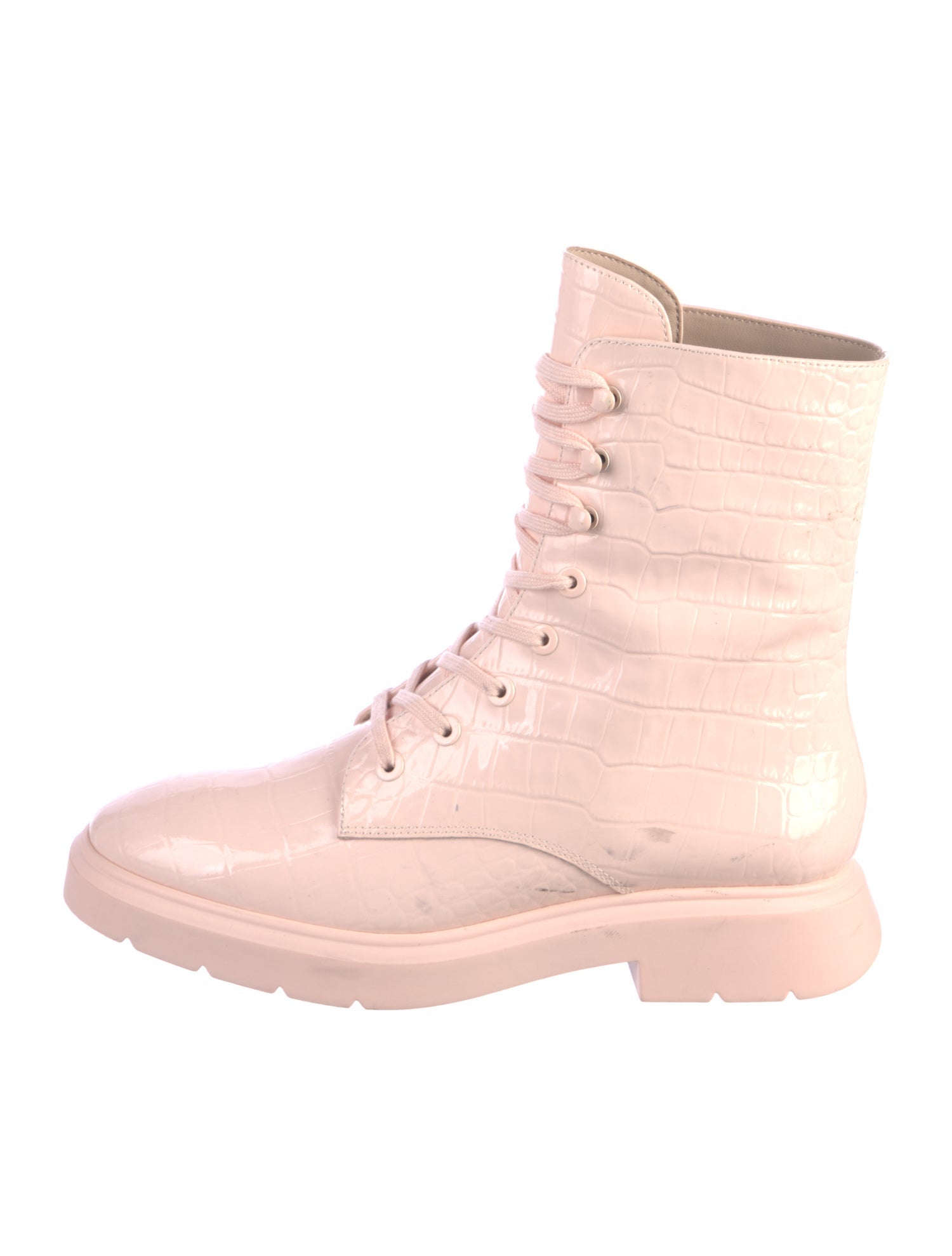 Stuart Weitzman Patent Leather Combat Boots