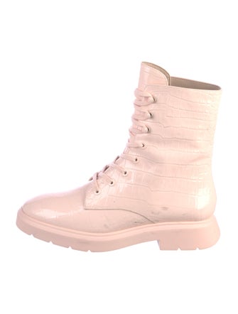 Stuart Weitzman Patent Leather Combat Boots