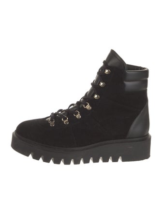 Stuart Weitzman Suede Printed Lace-Up Boots