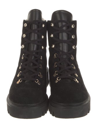 Stuart Weitzman Suede Printed Lace-Up Boots