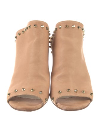 Stuart Weitzman Leather Studded Accents Mules