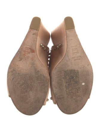 Stuart Weitzman Leather Studded Accents Mules