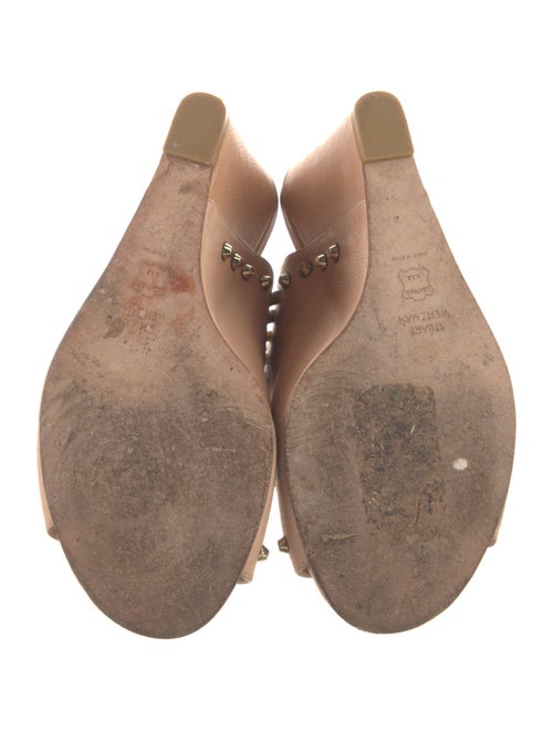 Stuart Weitzman Leather Studded Accents Mules