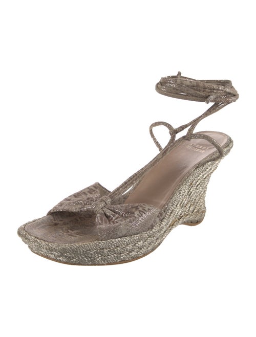 Stuart Weitzman Suede Glitter Accents Espadrilles