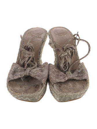 Stuart Weitzman Suede Glitter Accents Espadrilles