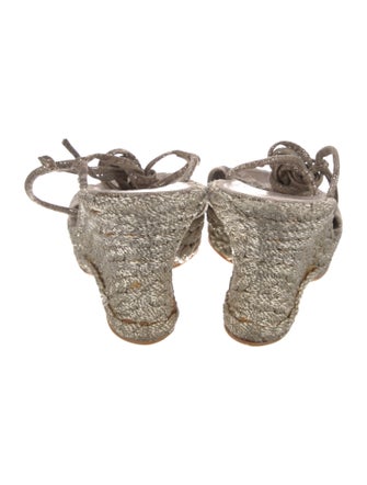 Stuart Weitzman Suede Glitter Accents Espadrilles