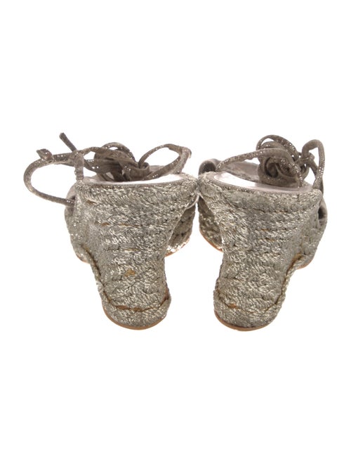 Stuart Weitzman Suede Glitter Accents Espadrilles