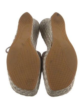 Stuart Weitzman Suede Glitter Accents Espadrilles