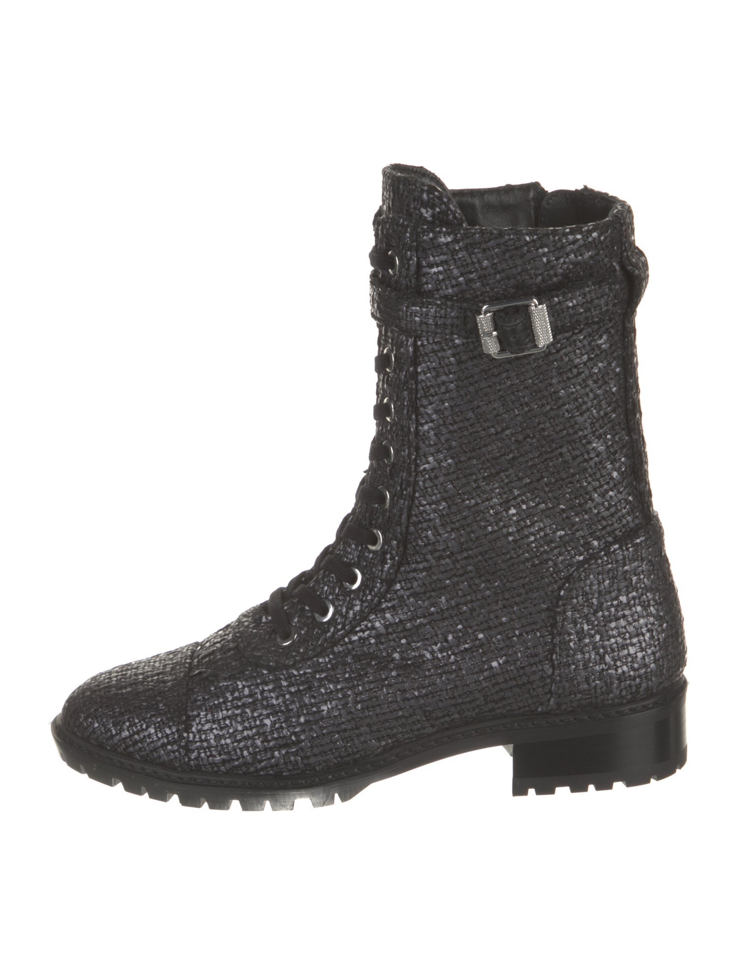 Stuart Weitzman Tweed Combat Boots