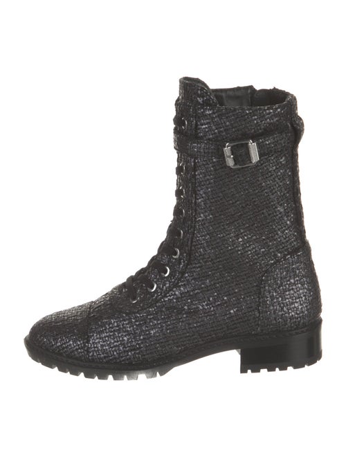 Stuart Weitzman Tweed Combat Boots