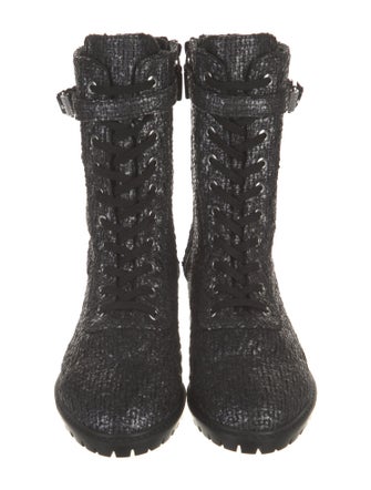 Stuart Weitzman Tweed Combat Boots