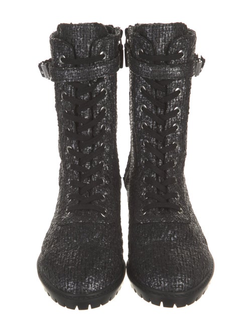 Stuart Weitzman Tweed Combat Boots