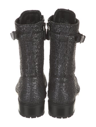 Stuart Weitzman Tweed Combat Boots