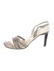Stuart Weitzman Embossed Leather Animal Print Slingback Sandals