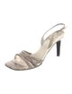 Stuart Weitzman Embossed Leather Animal Print Slingback Sandals