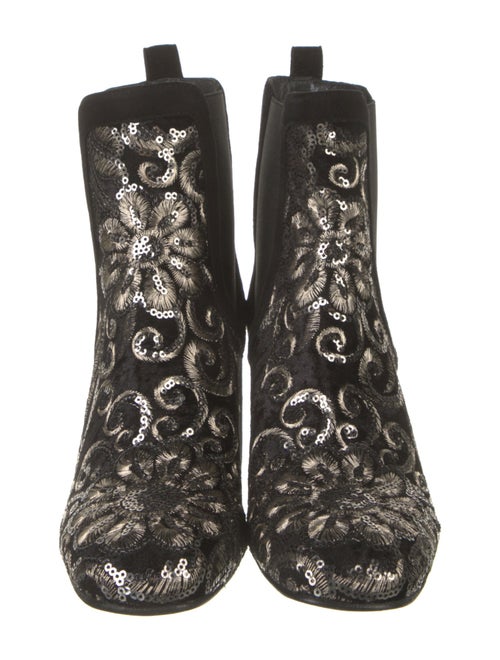 Stuart Weitzman Suede Sequin Embellishments Chelsea Boots