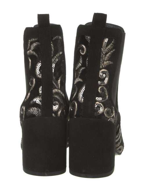 Stuart Weitzman Suede Sequin Embellishments Chelsea Boots