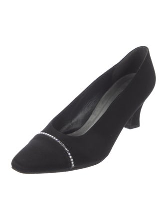 Stuart Weitzman Nylon Crystal Embellishments Pumps