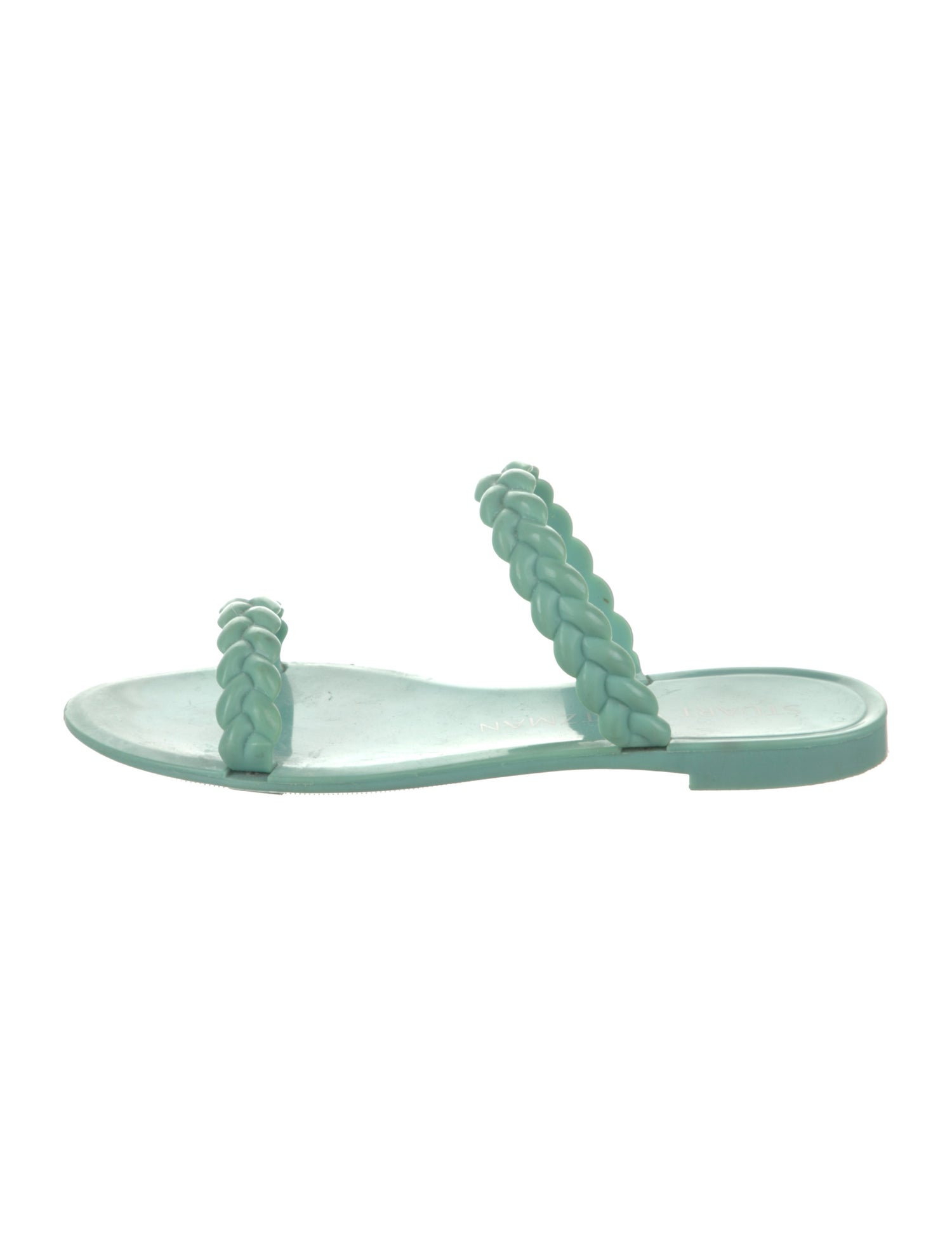 Stuart Weitzman Rubber Braided Accents Slides