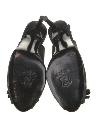 Stuart Weitzman Satin Crystal Embellishments Slingback Pumps