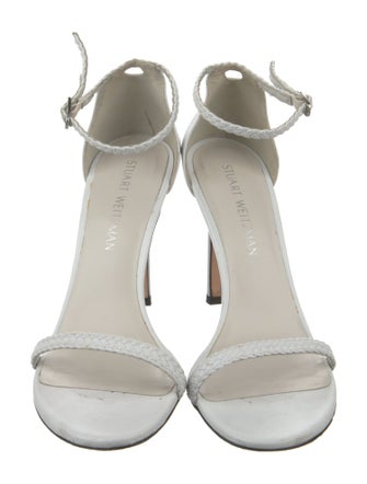 Stuart Weitzman Leather Braided Accents Sandals