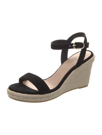 Stuart Weitzman Suede Braided Accents Espadrilles