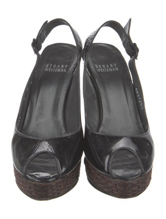 Stuart Weitzman Patent Leather Slingback Pumps