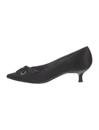 Stuart Weitzman Satin Bow Accents Pumps