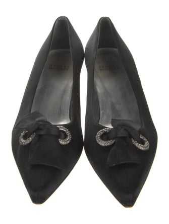 Stuart Weitzman Satin Bow Accents Pumps