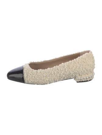 Stuart Weitzman Shearling Colorblock Pattern Flats