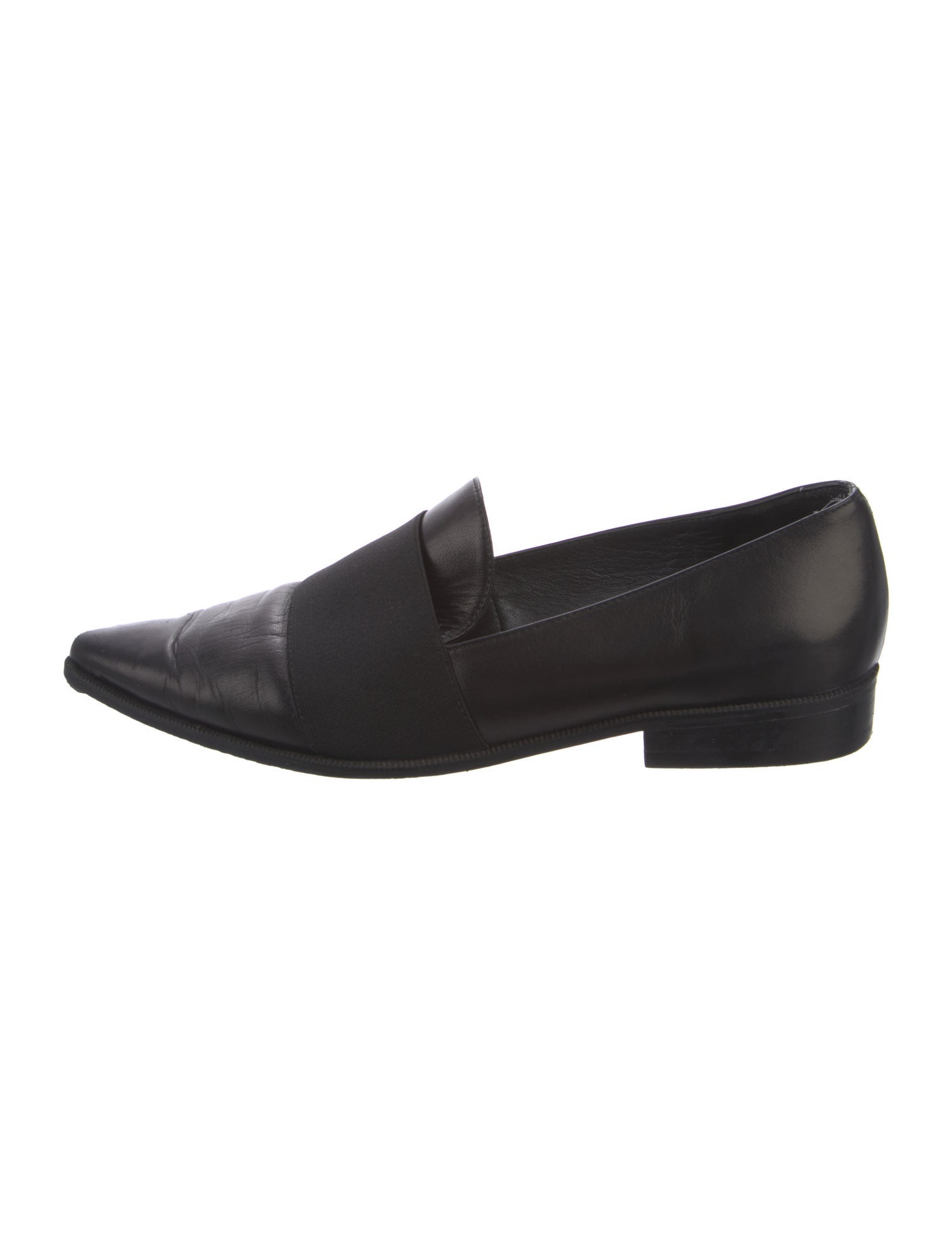 Stuart Weitzman Leather Grosgrain Trim Loafers