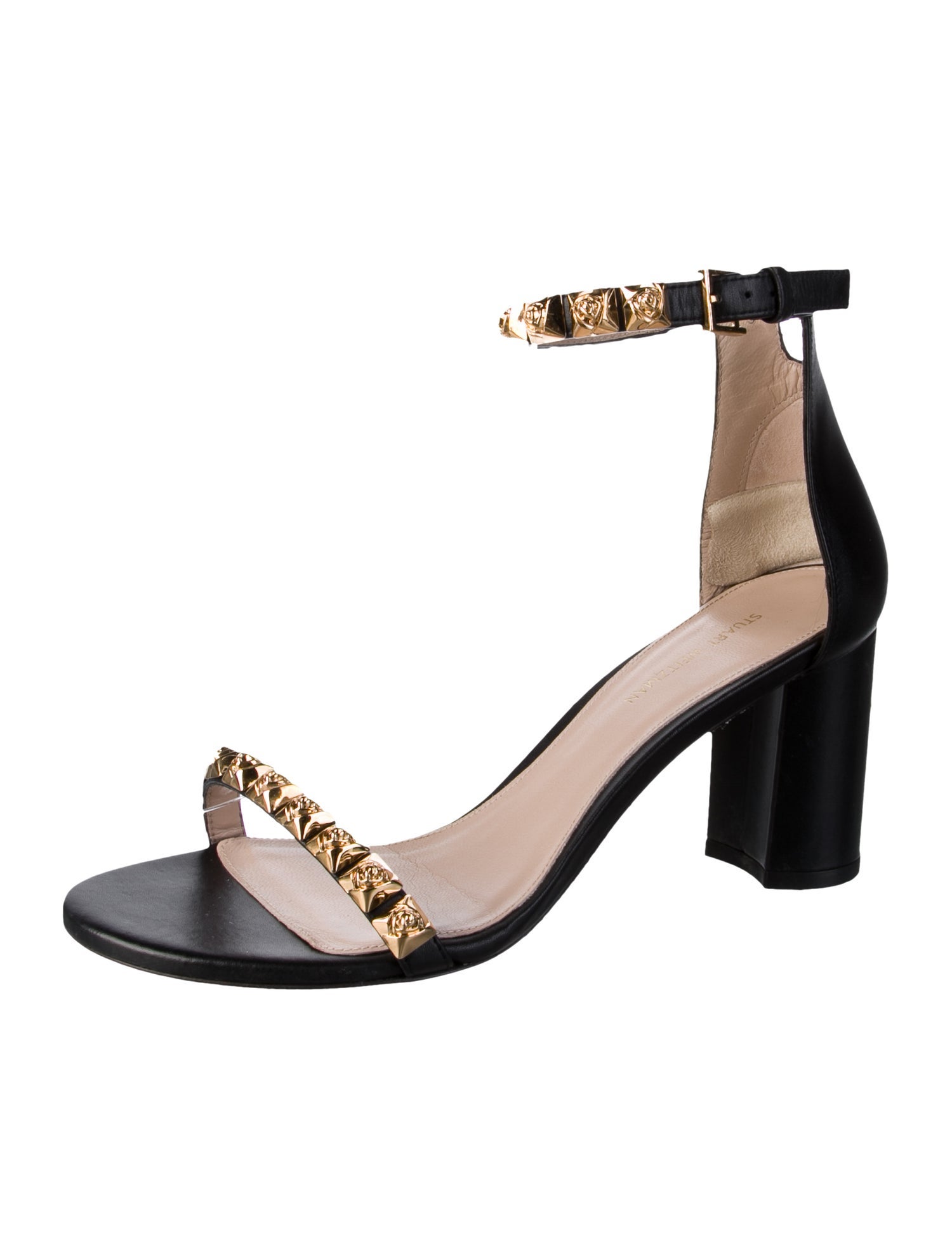 Stuart Weitzman Leather Studded Accents Sandals