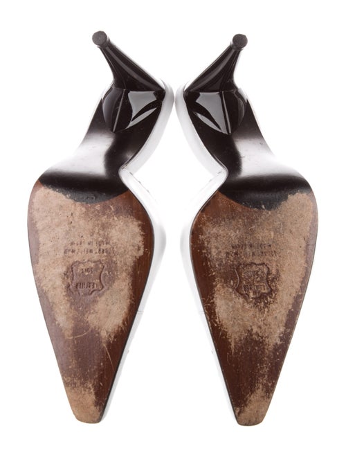 Stuart Weitzman Leather Lasercut Accents Mules